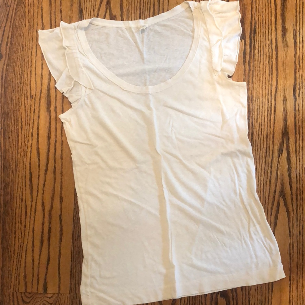 J Crew ruffle sleeved top